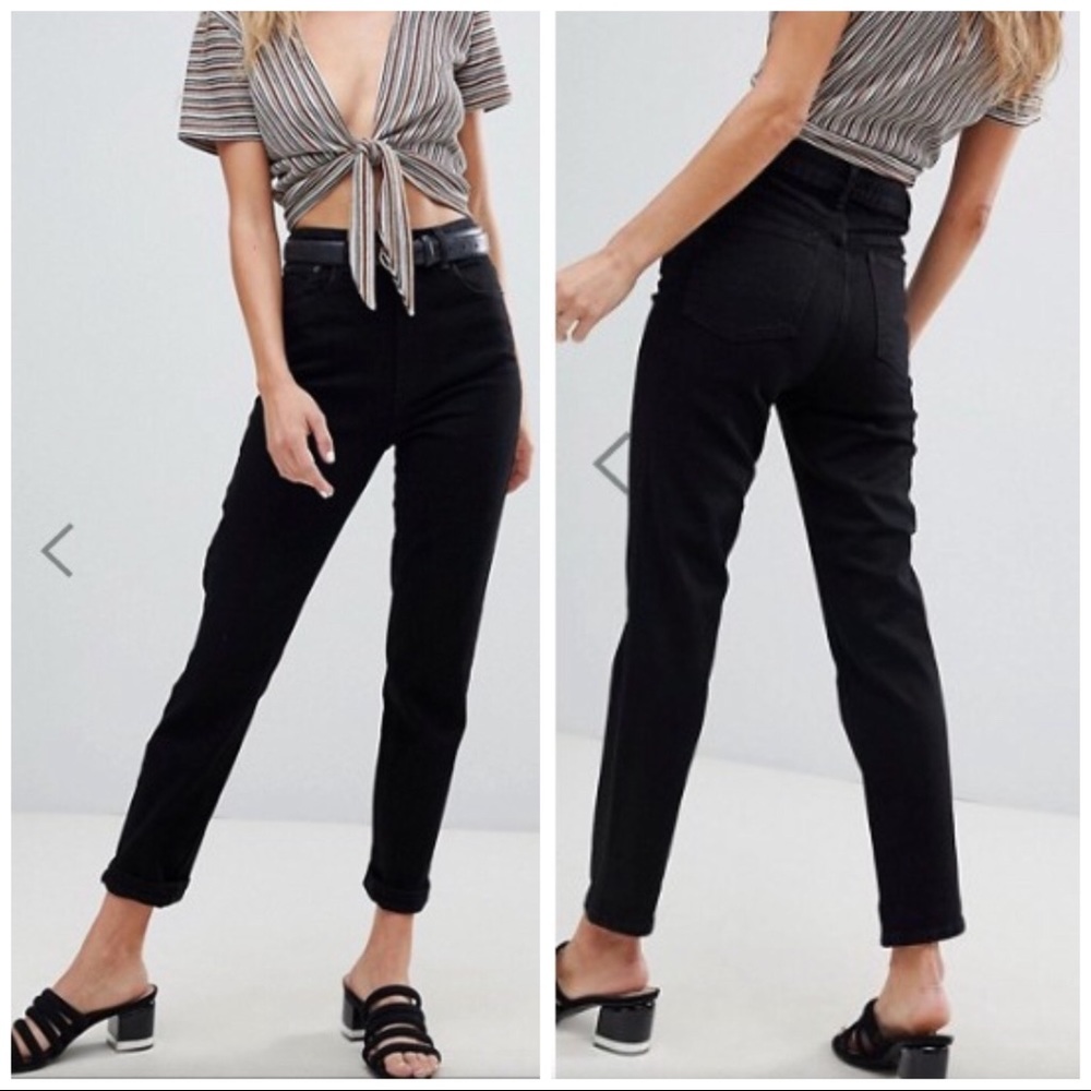 ASOS Black Farleigh High Waisted Slim Mom Jeans